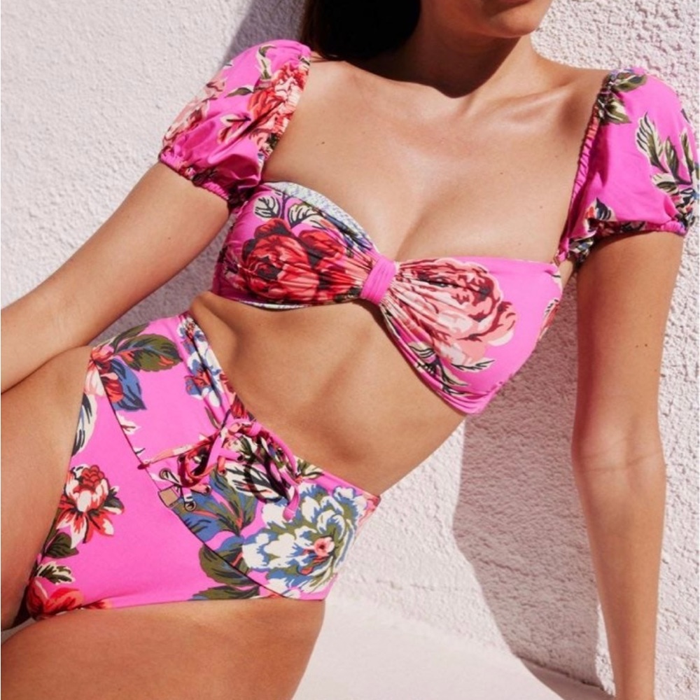 Maaji Pink Floral Kona Reversible Bikini Set